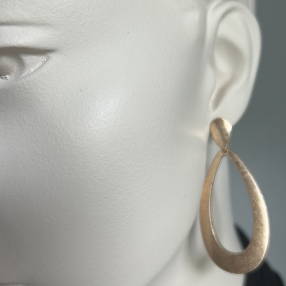 Free w/ Purchase 
Golden Tear Drop Stud Earrings - Picture 3 of 7